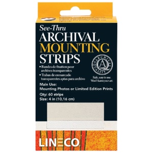 Lineco See-Thru Archival Mounting Strips 60 Pack 4"