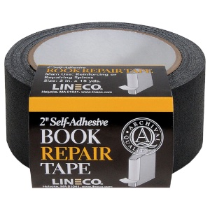 Lineco Self-Adhesive Book Repair Tape 2"x15yd Black