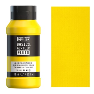 Liquitex Basics Acrylic Fluid 118ml Cadmium Yellow Medium Hue
