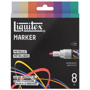 Liquitex Water-Based Acrylic Marker 2mm 8 Set Metallic