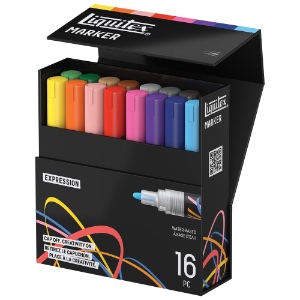 Liquitex Water-Based Acrylic Marker 2mm 16 Set Expression