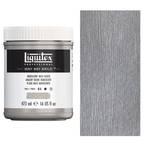 Liquitex Heavy Body Acrylic Paint 16oz - Iridescent Riche Silver