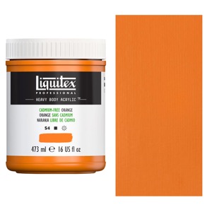 Liquitex Heavy Body Acrylic Paint 16oz - Cadmium-Free Orange