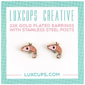 LuxCups Creative Enamel Earrings Shrimp