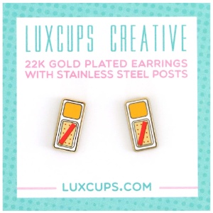 LuxCups Creative Enamel Earrings Cracker Snack