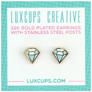 LuxCups Creative Enamel Earrings Diamond