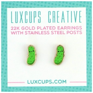 LuxCups Creative Enamel Earrings Pickle