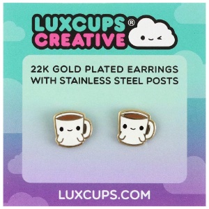 LuxCups Creative Enamel Earrings Coffee Cuties