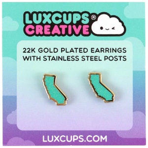 LuxCups Creative Enamel Earrings California Teal