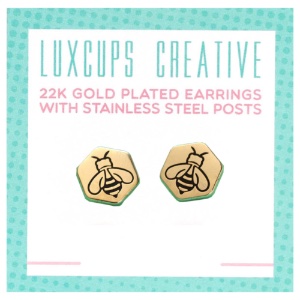 LuxCups Creative Enamel Earrings Honey Bee