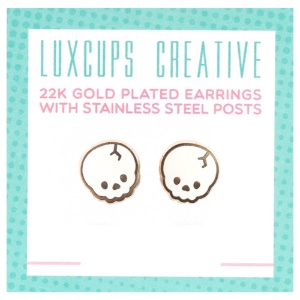 LuxCups Creative Enamel Earrings Skull