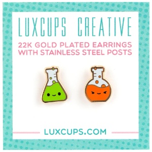 LuxCups Creative Enamel Earrings Beaker Buddies