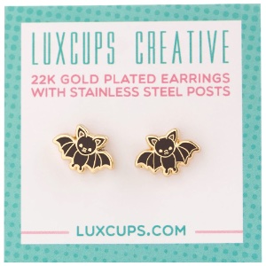 LuxCups Creative Enamel Earrings Bitty Bats