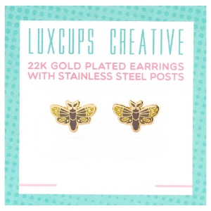 LuxCups Creative Enamel Earrings Moth