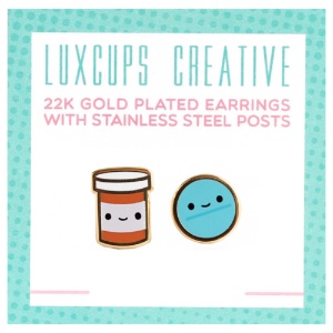 LuxCups Creative Enamel Earrings Prescription Pal