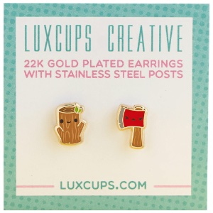 LuxCups Creative Enamel Earrings Timber Twins