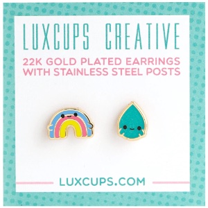 LuxCups Creative Enamel Earrings Rainbow Buds