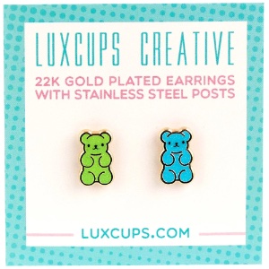 LuxCups Creative Enamel Earrings Gummy Bear