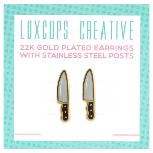 LuxCups Creative Enamel Earrings Knife