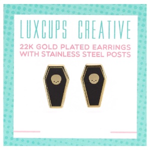 LuxCups Creative Enamel Earrings Coffin