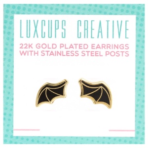 LuxCups Creative Enamel Earrings Bat Wing