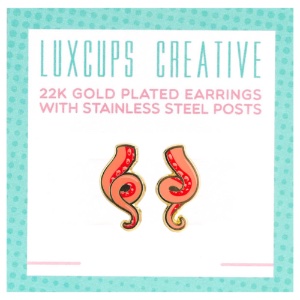 LuxCups Creative Enamel Earrings Tentacle