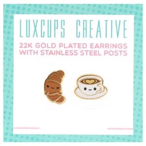 LuxCups Creative Enamel Earrings Brunch Besties