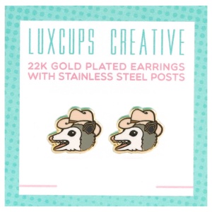 LuxCups Creative Enamel Earrings Possum