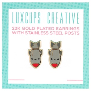 LuxCups Creative Enamel Earrings Bombs Away