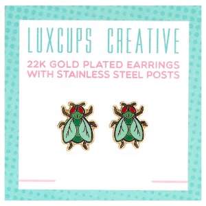 LuxCups Creative Enamel Earrings Fly