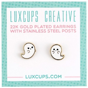 LuxCups Creative Enamel Earrings Ghosts