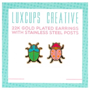 LuxCups Creative Enamel Earrings Beetles