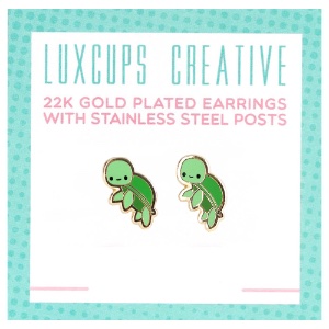 LuxCups Creative Enamel Earrings Tiny Turtles