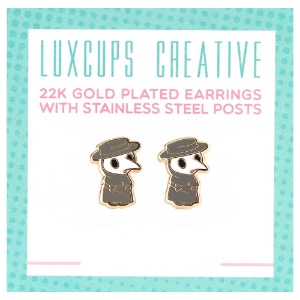 LuxCups Creative Enamel Earrings Plague Doctor