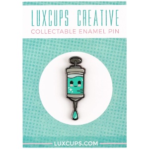 LuxCups Creative Enamel Pin Sweet Syringe