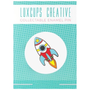 LuxCups Creative Enamel Pin Bright Retro Rocket