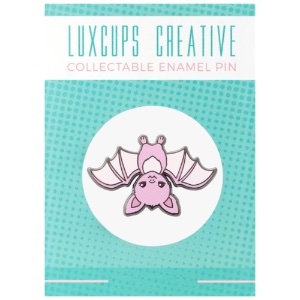 LuxCups Creative Enamel Pin Pink Bat