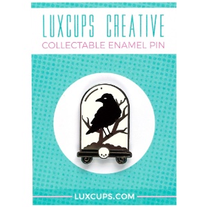 LuxCups Creative Enamel Pin Raven Cloche