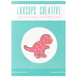 LuxCups Creative Enamel Pin TRex Dino Cookie