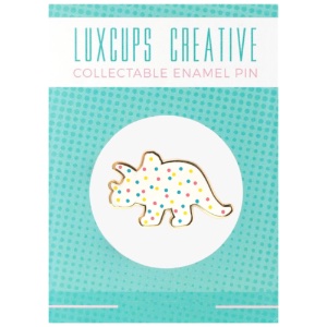LuxCups Creative Enamel Pin Triceratops Dino Cookie