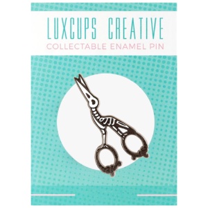 LuxCups Creative Enamel Pin Scissor Stork