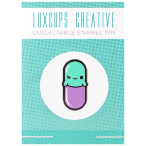 LuxCups Creative Enamel Pin Happy Pill