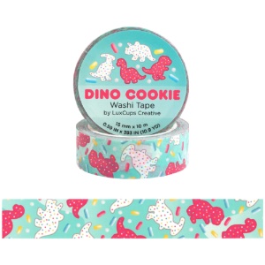 LuxCups Creative Washi Tape 15mm Dino Cookie