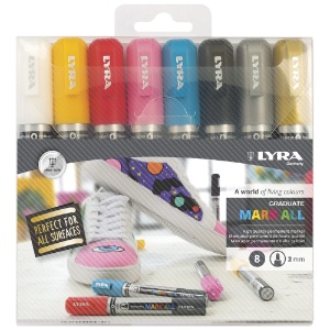 Lyra Graduate MARK ALL Paint Marker 2mm 8 Set Assorted