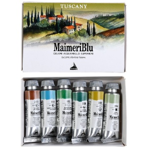 MaimeriBlu Superior Watercolour 6 x 12ml Set Tuscany