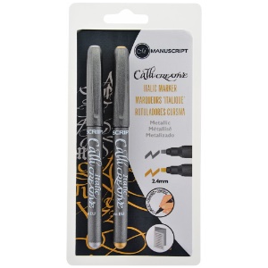 Manuscript CalliCreative Italic Marker 2.4mm 2 Set Gold & Silver