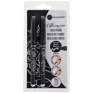 Manuscript CalliCreative Italic Marker 2.5mm 2 Set White