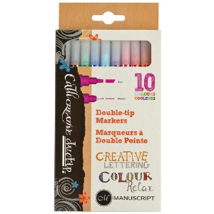 Manuscript CalliCreative Duotip Double-Tip Marker 10 Set Assorted
