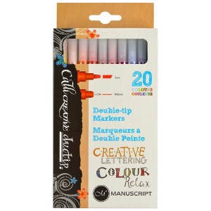 Manuscript CalliCreative Duotip Double-Tip Marker 20 Set Assorted
