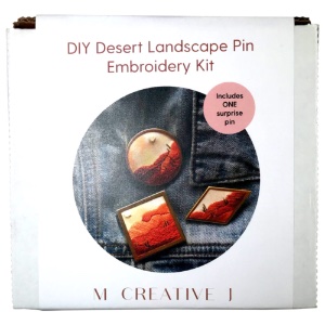 M Creative J Embroidery Kit Desert Landscape Pin